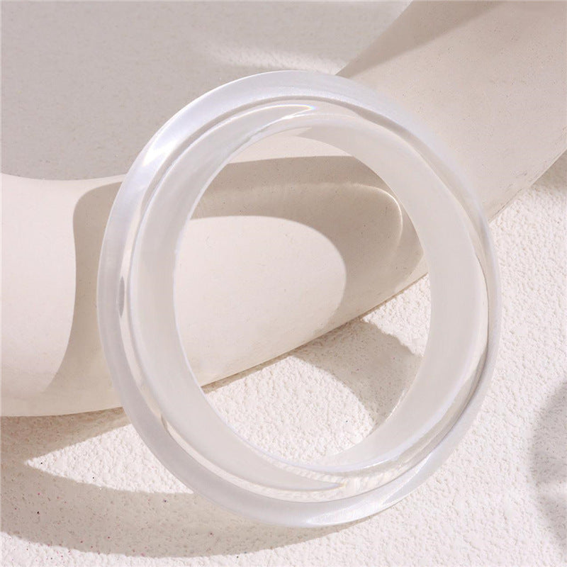 Wholesale Round Colorful Acrylic Bracelet Irregular Casual Round Jelly Color Resin Bracelet