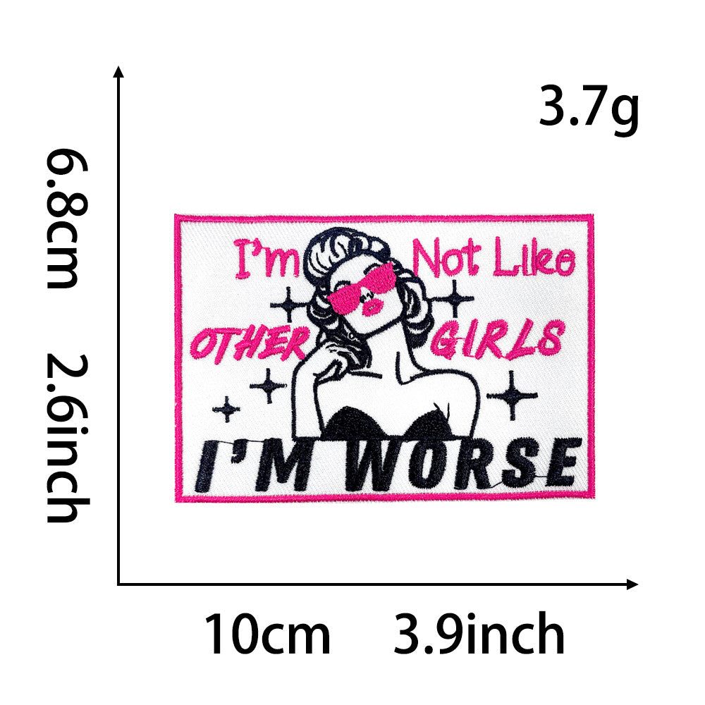 Wholesale Retro Funny Phrase Embroidered Patches Iron On Applique Badges For Coats Fashion Accessory Boutique Resale