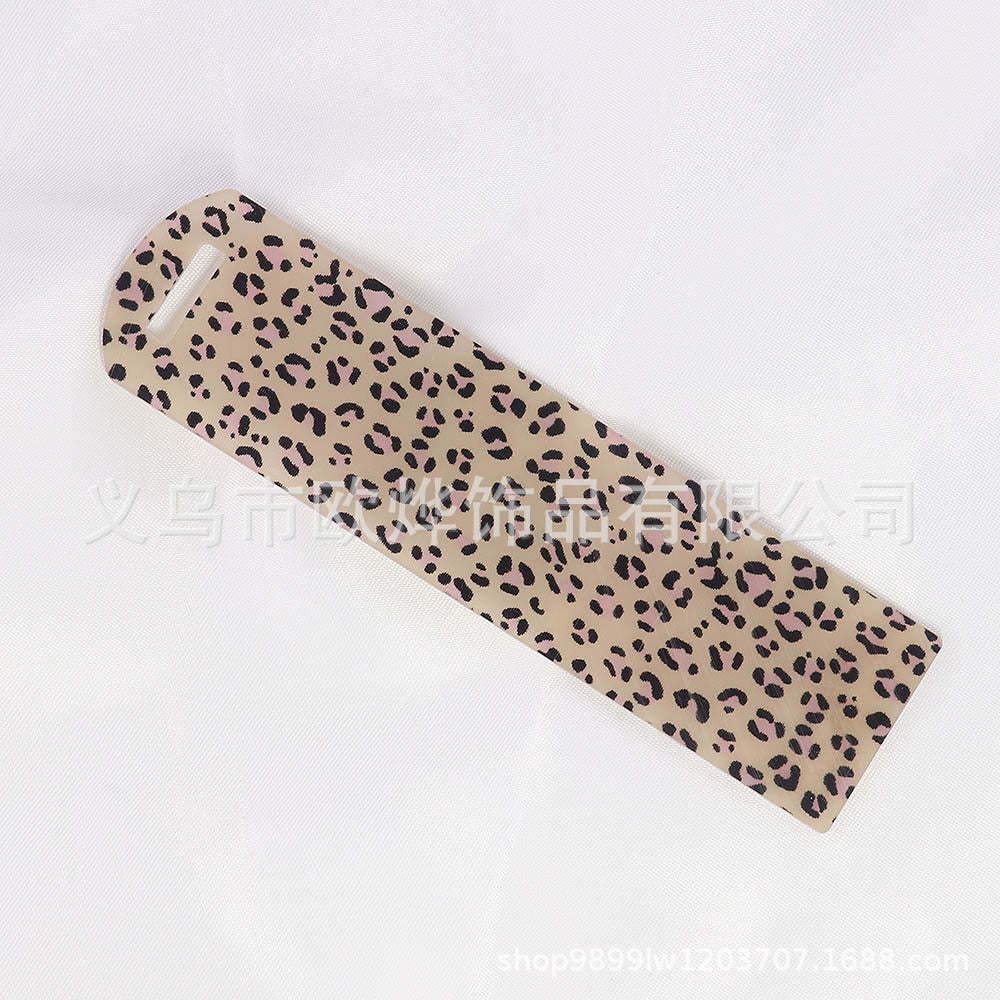 Wholesale 10pcs New Leopard Glitter Acrylic Bookmark DIY Pendant Booktag