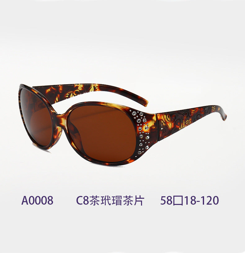 Wholesale Polarized diamond studded retro sunglasses