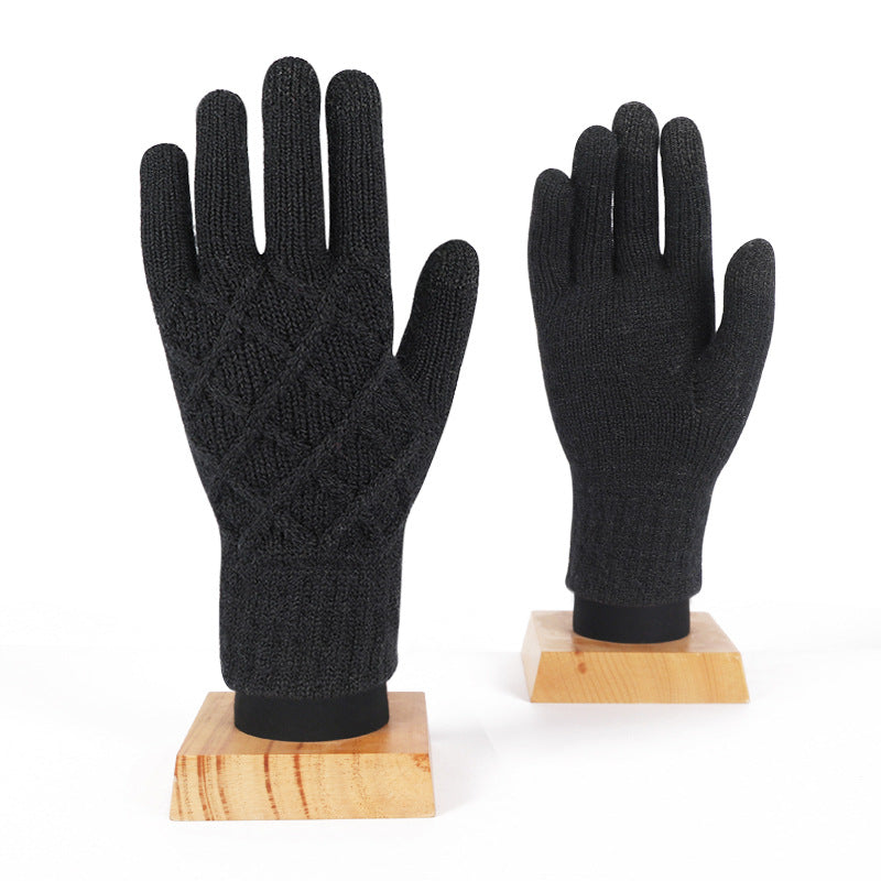 Wholesale Winter Pineapple Flower Single Layer Five Finger Gloves Warm Touch Screen Gloves