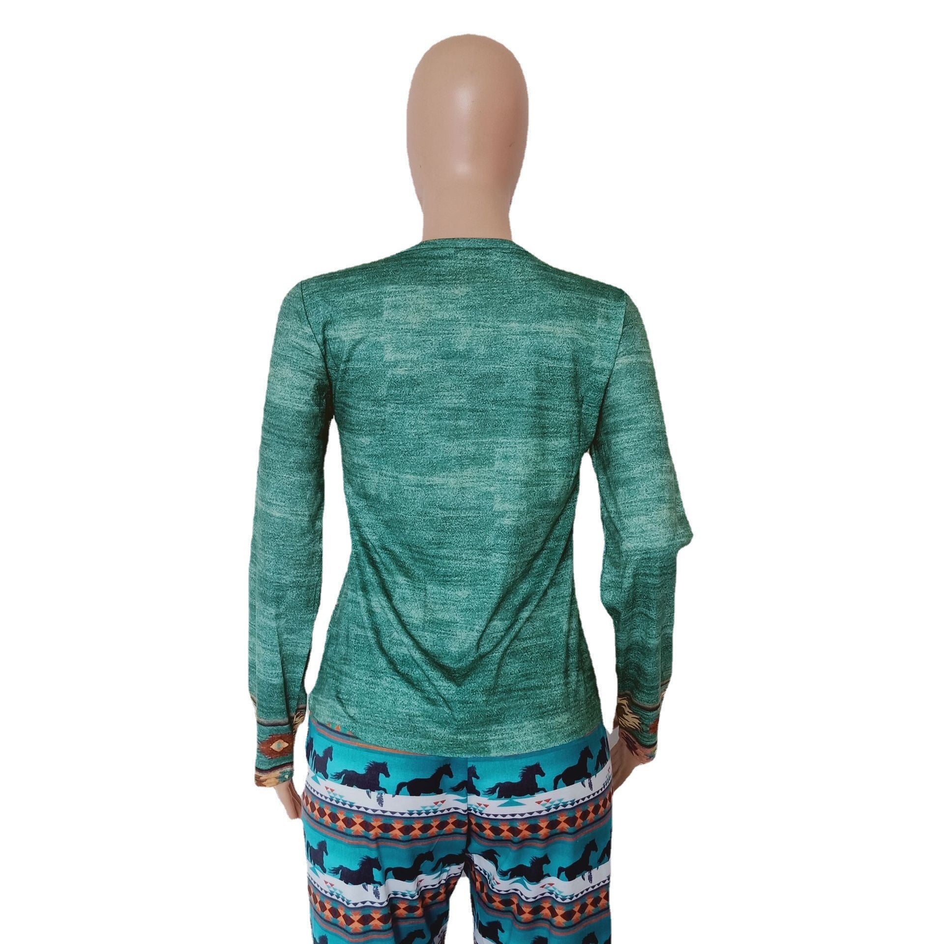 Wholesale Autumn and Winter Polyester Western Style Printed Women's Long Sleeves