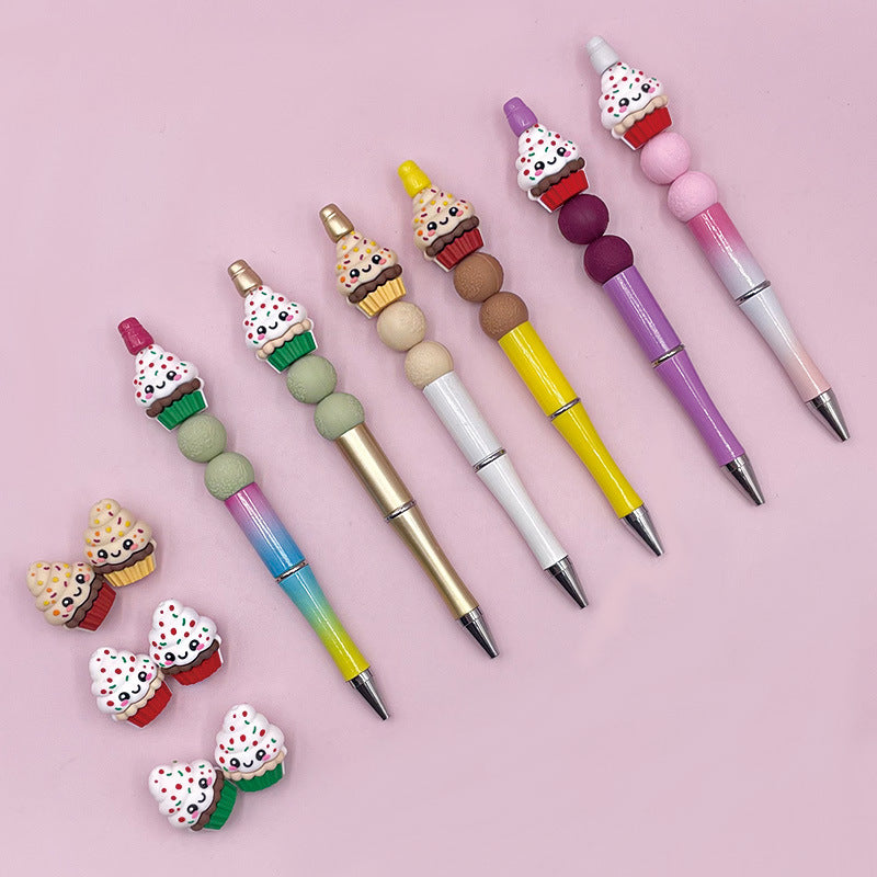 Wholesale 20pcs/ pack3D Silicone Teether Cake Beads