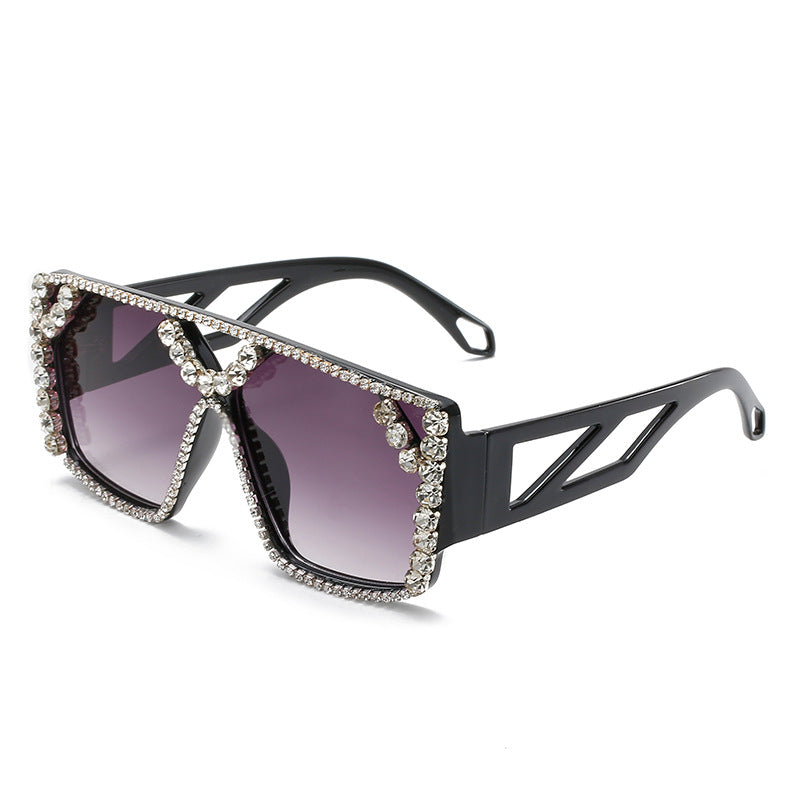 Wholesale Large Frame Diamond Fashion Diamond Sunglasses