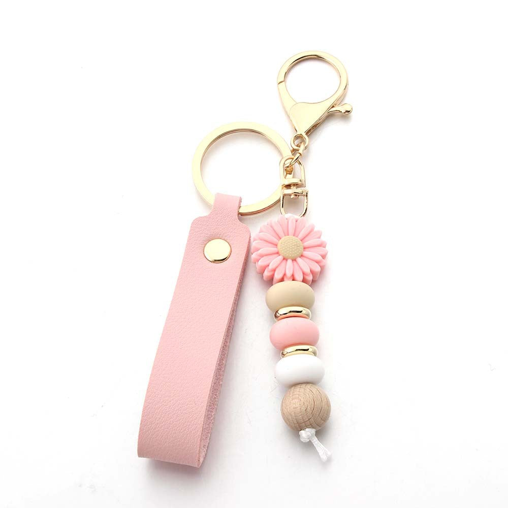 Wholesale Trendy Silicone Bead Keychain Bag Charm Fashion Accessory For Women Birthday Gift