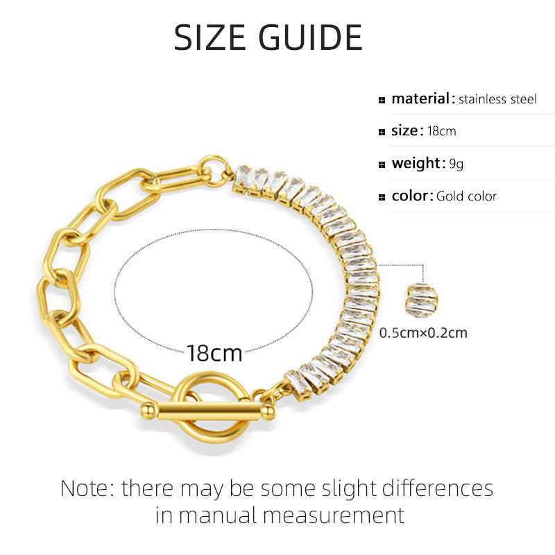 Wholesale Titanium Steel Cuban Real Gold 18K Electroplated Vintage Bracelet