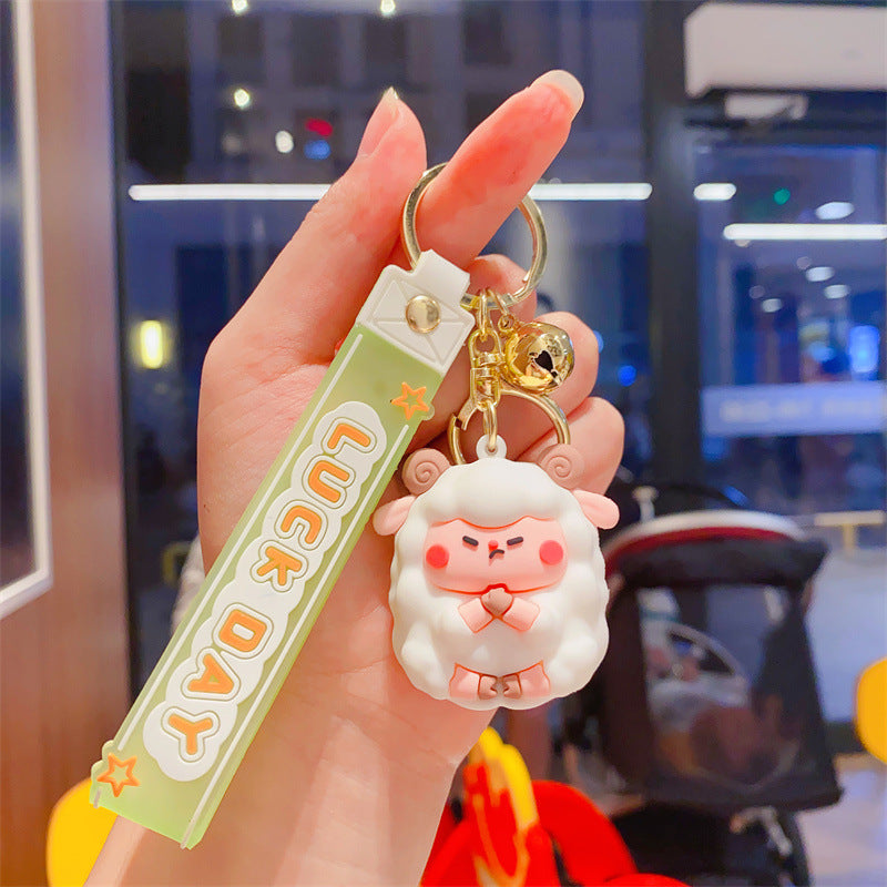 Wholesale Cute Lamb Pendant Silicone Keychain