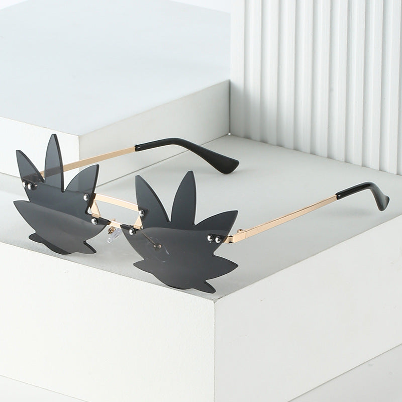 Wholesale Natural Style Leaf Hip-hop Sunglasses