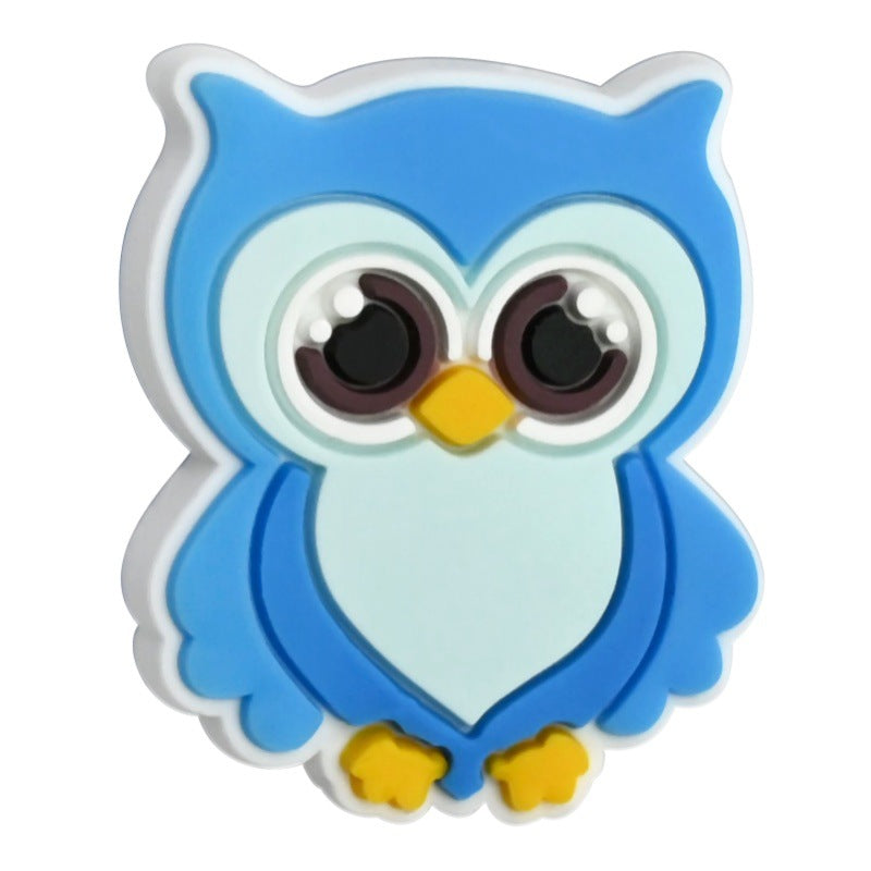 Wholesale Random 100pcs Cute Owl Ballpoint Pen Bead Decoration DIY PVC Soft Rubber Beads