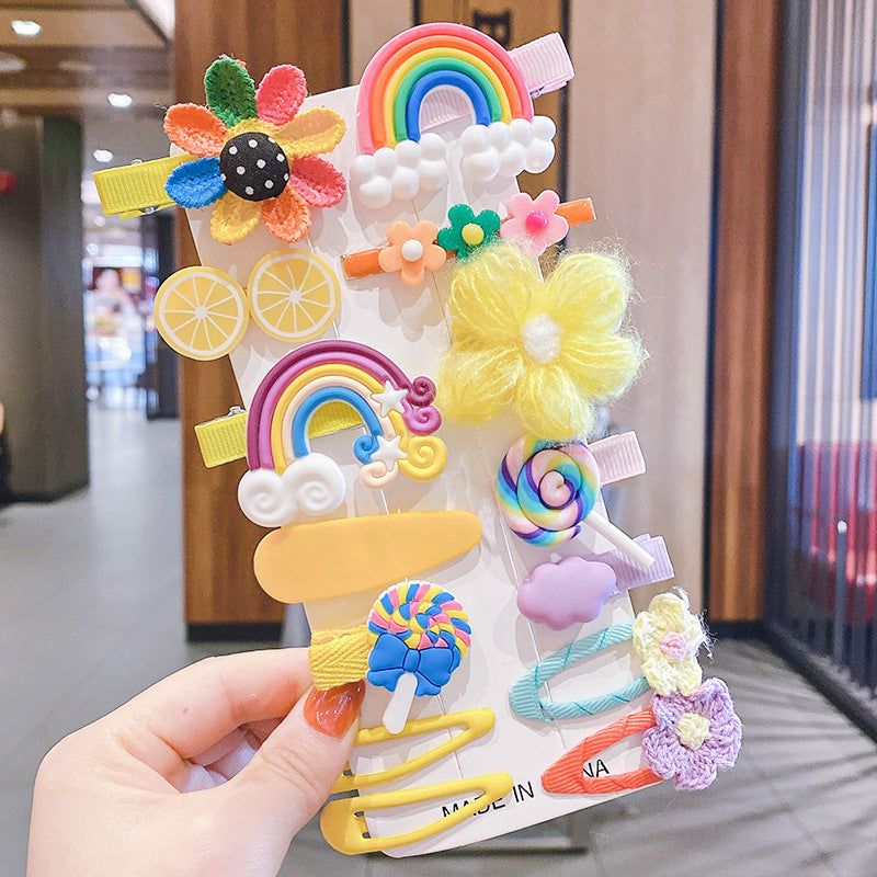 Wholesale Resin Cartoon Children's Hair Clip Set of 14