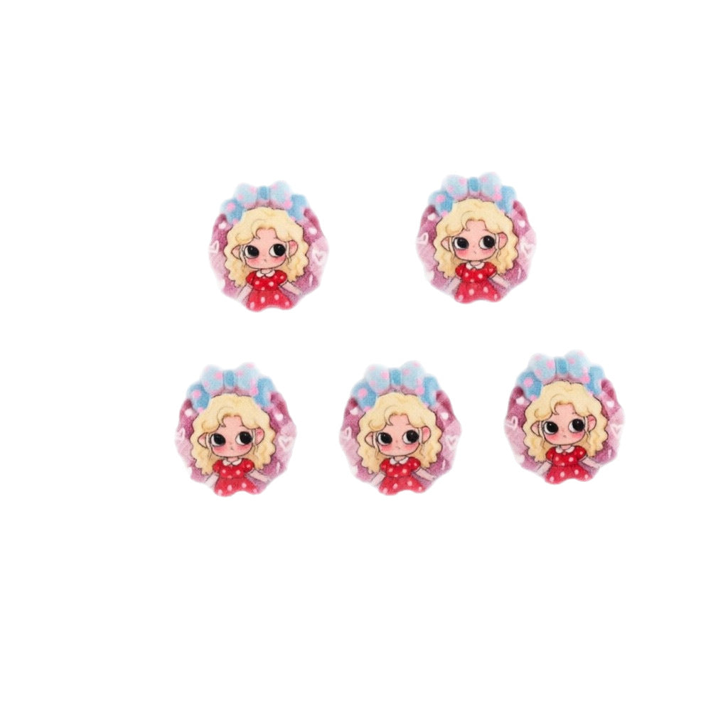 Wholesale 10pcs Acrylic pink beaded spray paint printing design OLY Exclusive
