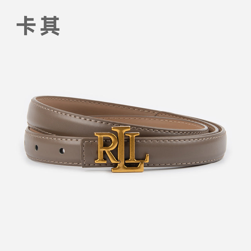 Wholesale Letter genuine leather women' s thin belt cowhide belt
