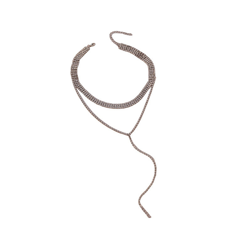 Wholesale Diamond Multi-layered Long Necklace