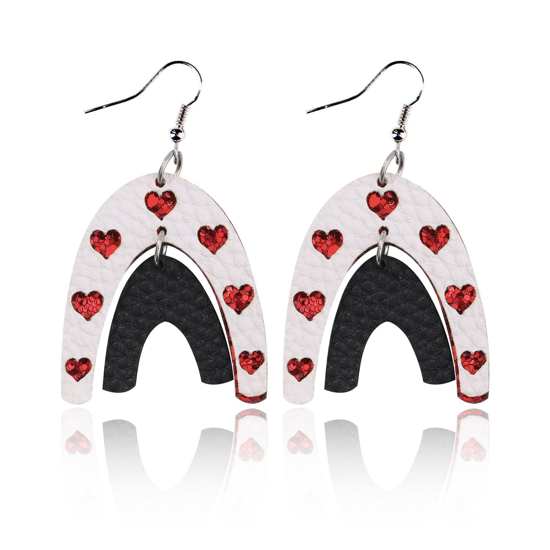 Wholesale Valentine's Day Bohemian Wine Cup Leather Earrings