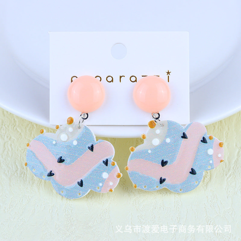 Wholesale Rainbow contrast summer acrylic earrings