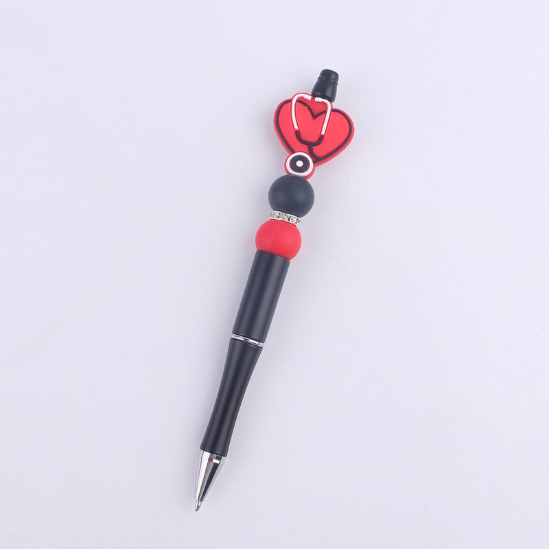 Wholesale Handmade Bead Pen Stethoscope Love Silicone Ballpoint Pen