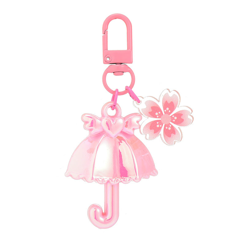 Wholesale Acrylic Electroplating UV Bright Love Umbrella Key Chain