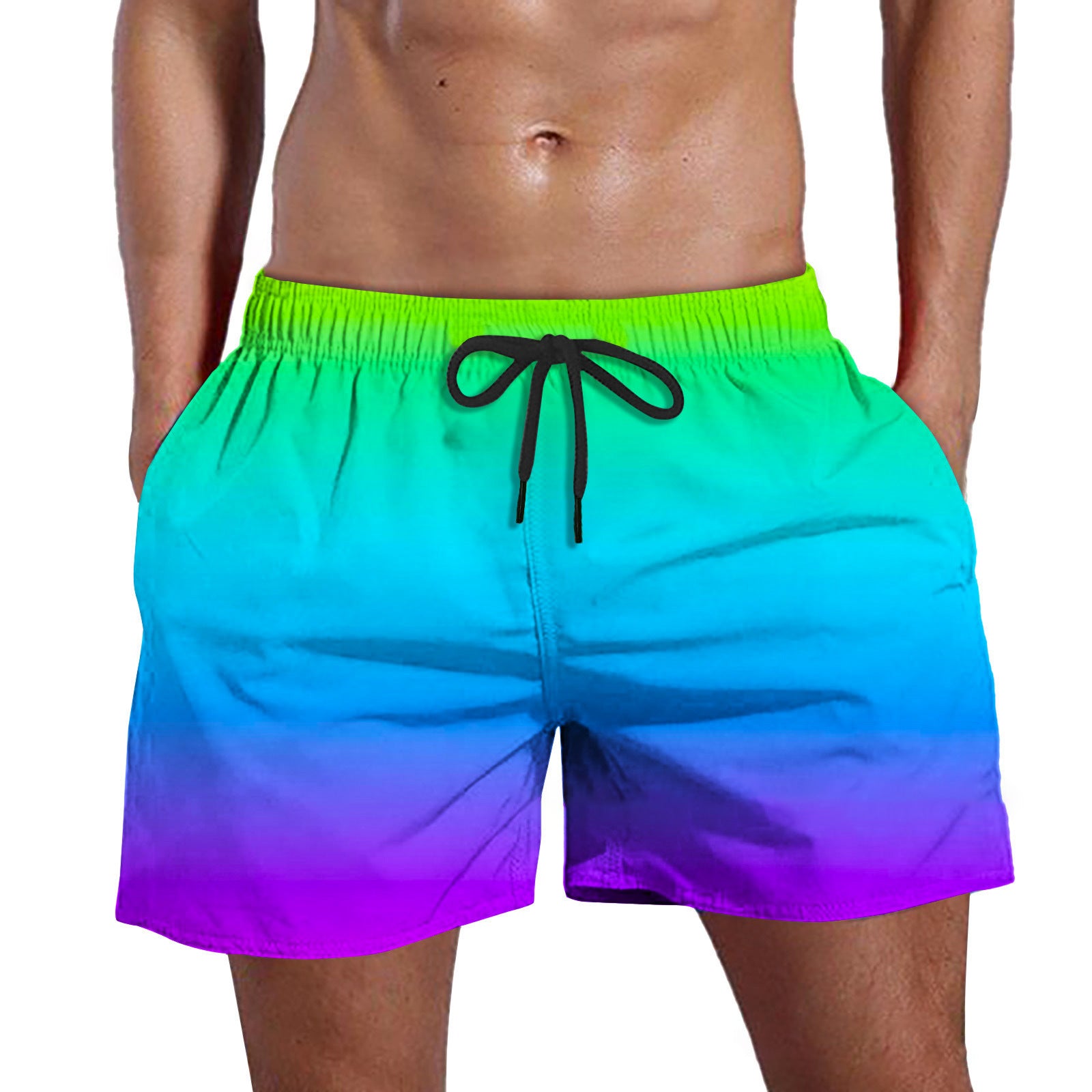 Wholesale Summer Basics Men Solid Color Mesh Beach Pants Swimwear