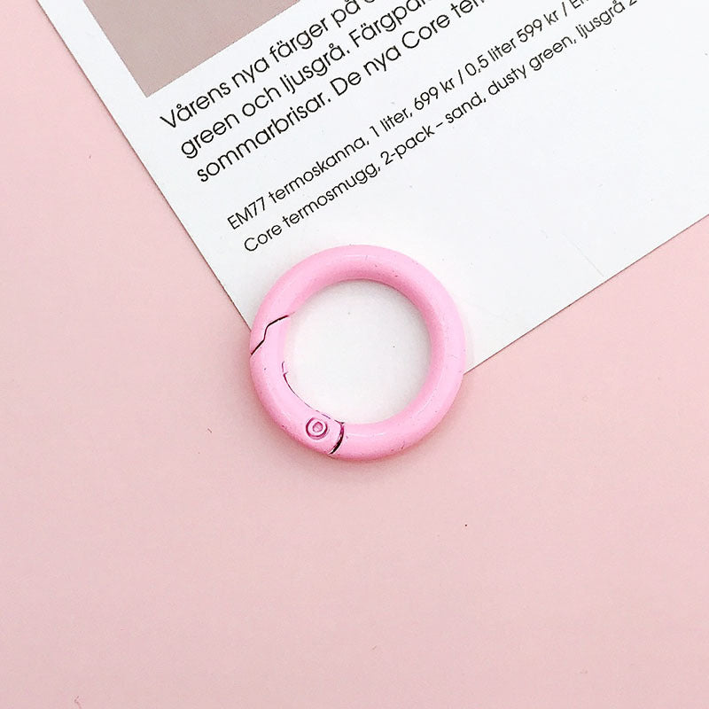 Wholesale 10pcs  New 25mm Spring Ring diy Jewelry Accessories Candy Color Baking Paint Open Ring Hardware Keychain Accessories