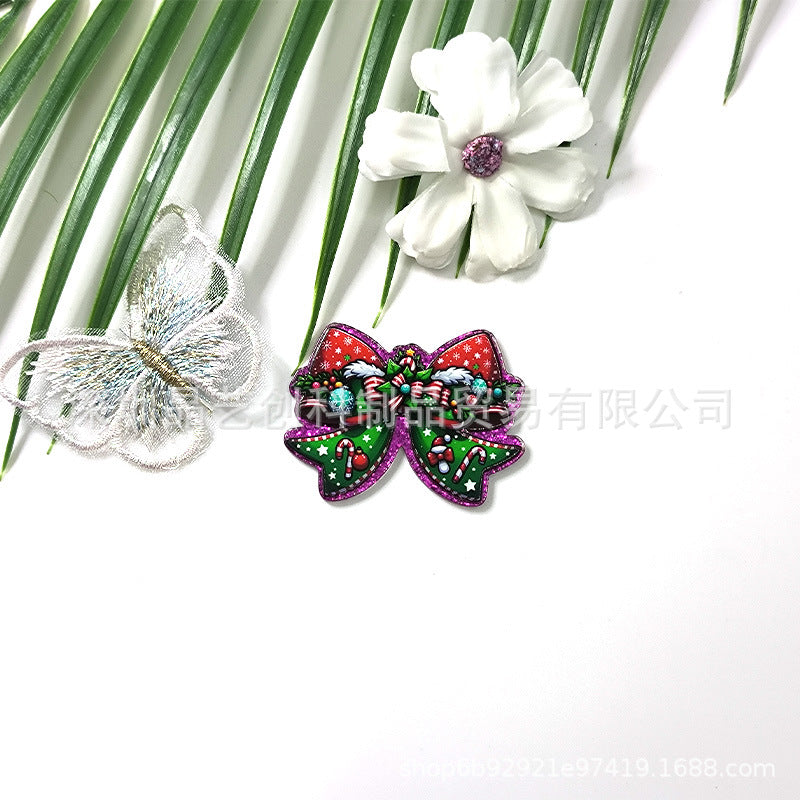 Wholesale 10 pcs/pack bow sequin acrylic DIY accessories