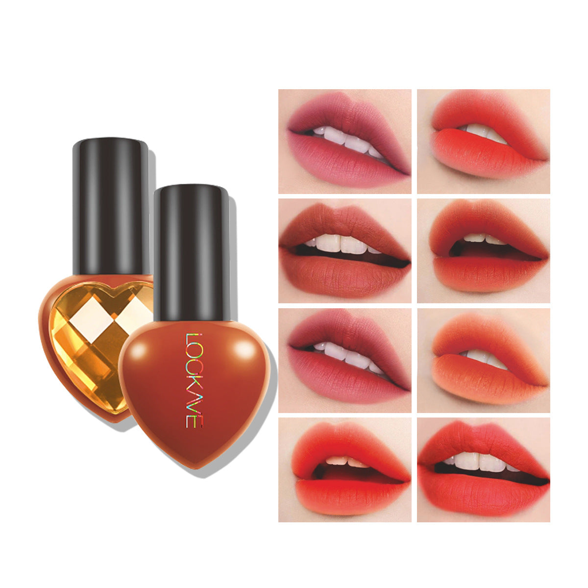 Wholesale Plastic 8 Colors Heart Shape Lip Gloss