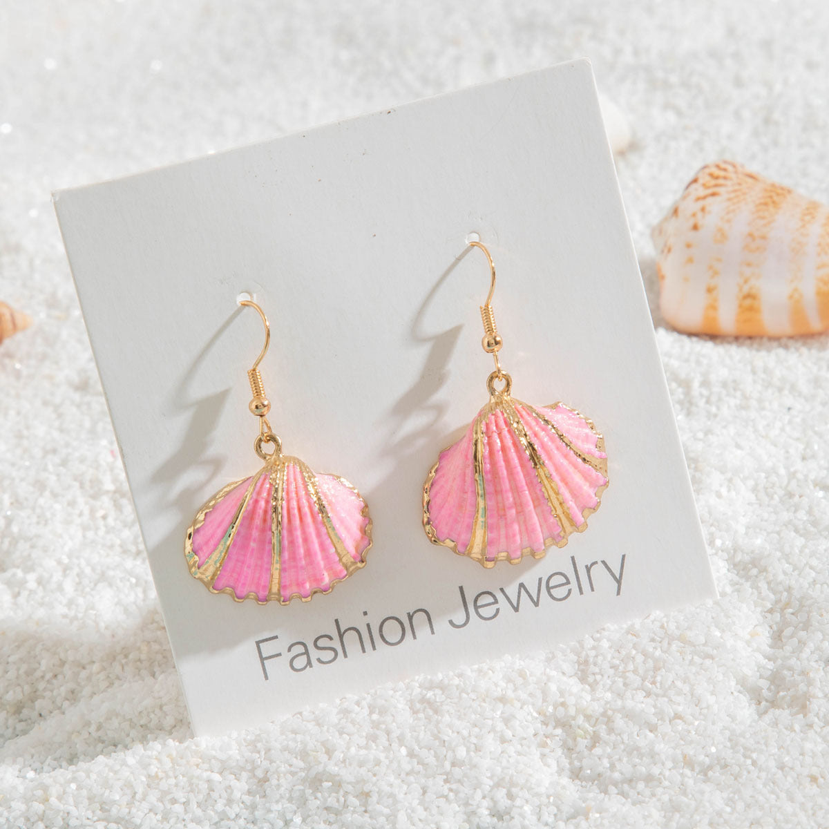 Wholesale 10pcs Summer beach style natural shell gold-plated earrings