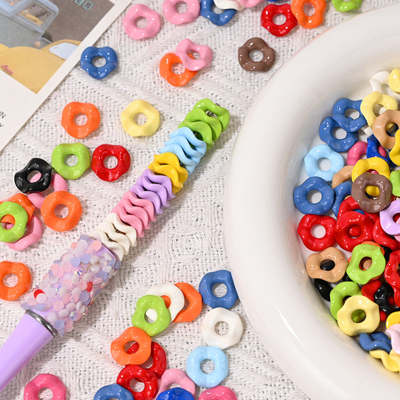 Wholesale 10pcs/pack Cute paint texture lace wave stacking small spacer beads