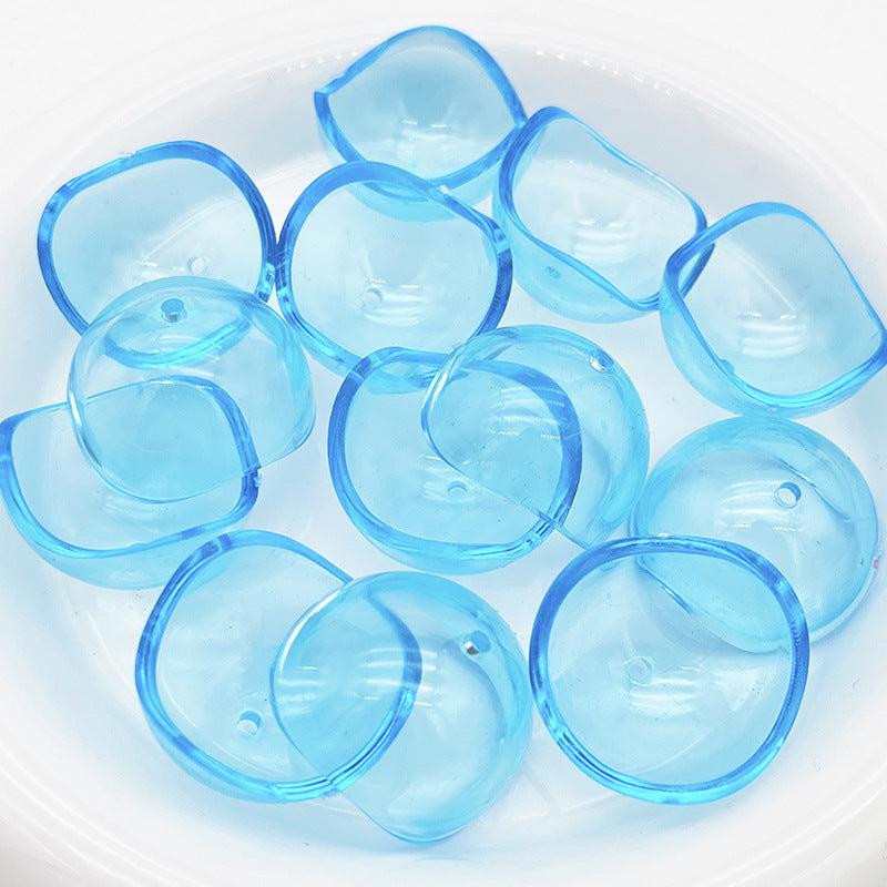 Wholesale Transparent Spherical Shell Hemispherical Shaped Round Ball Straight Hole Beads