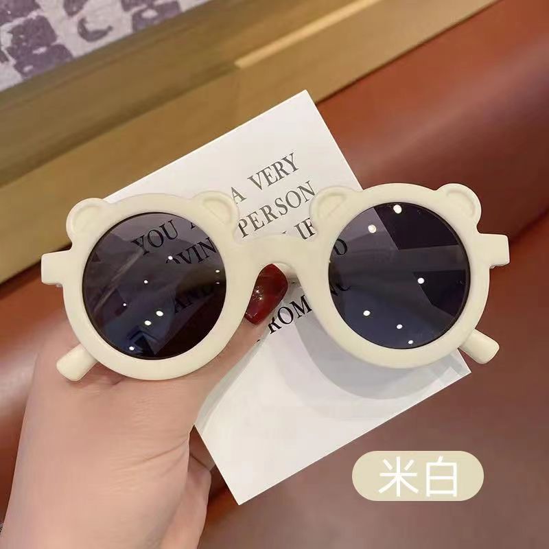 Wholesale Daisy cute bear round frame petal kid's sunglasses