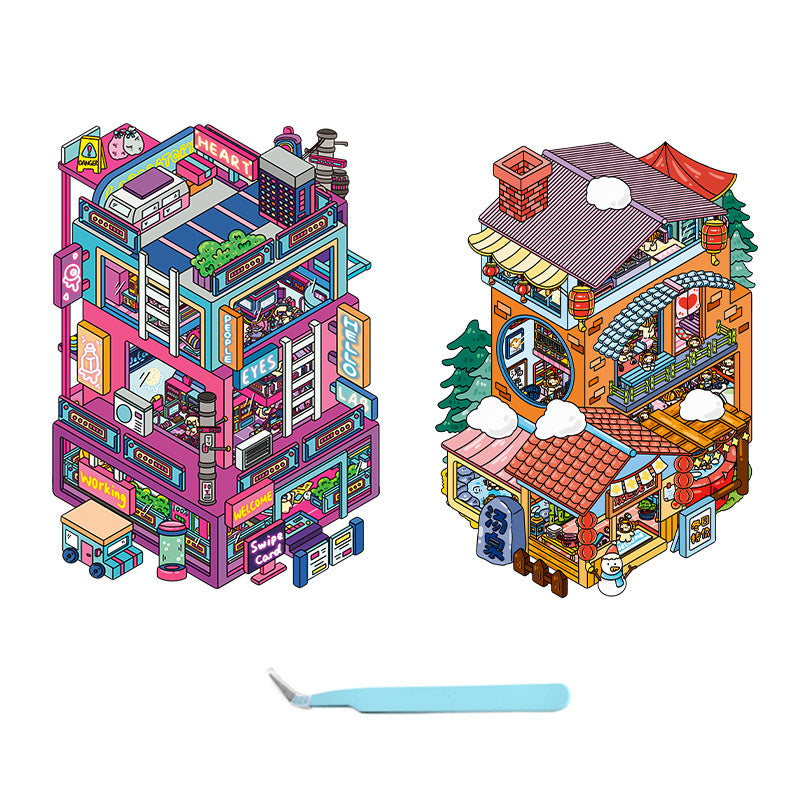 Wholesale 3D Landscape House Decompression Storage Game Stickers