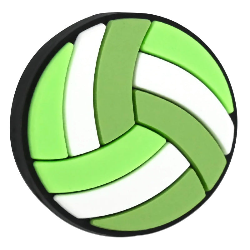 Wholesale Random 100pcs/pack PVC soft rubber perforated beaded accessories for ball sports series   Focal Beads