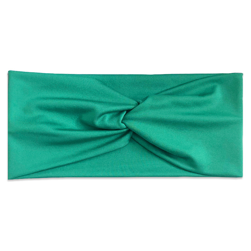 Wholesale Women's Solid Color Cross Hair Band Elastic Wide-brimmed Hair Band Exercise Running Sweat-absorbent Headband