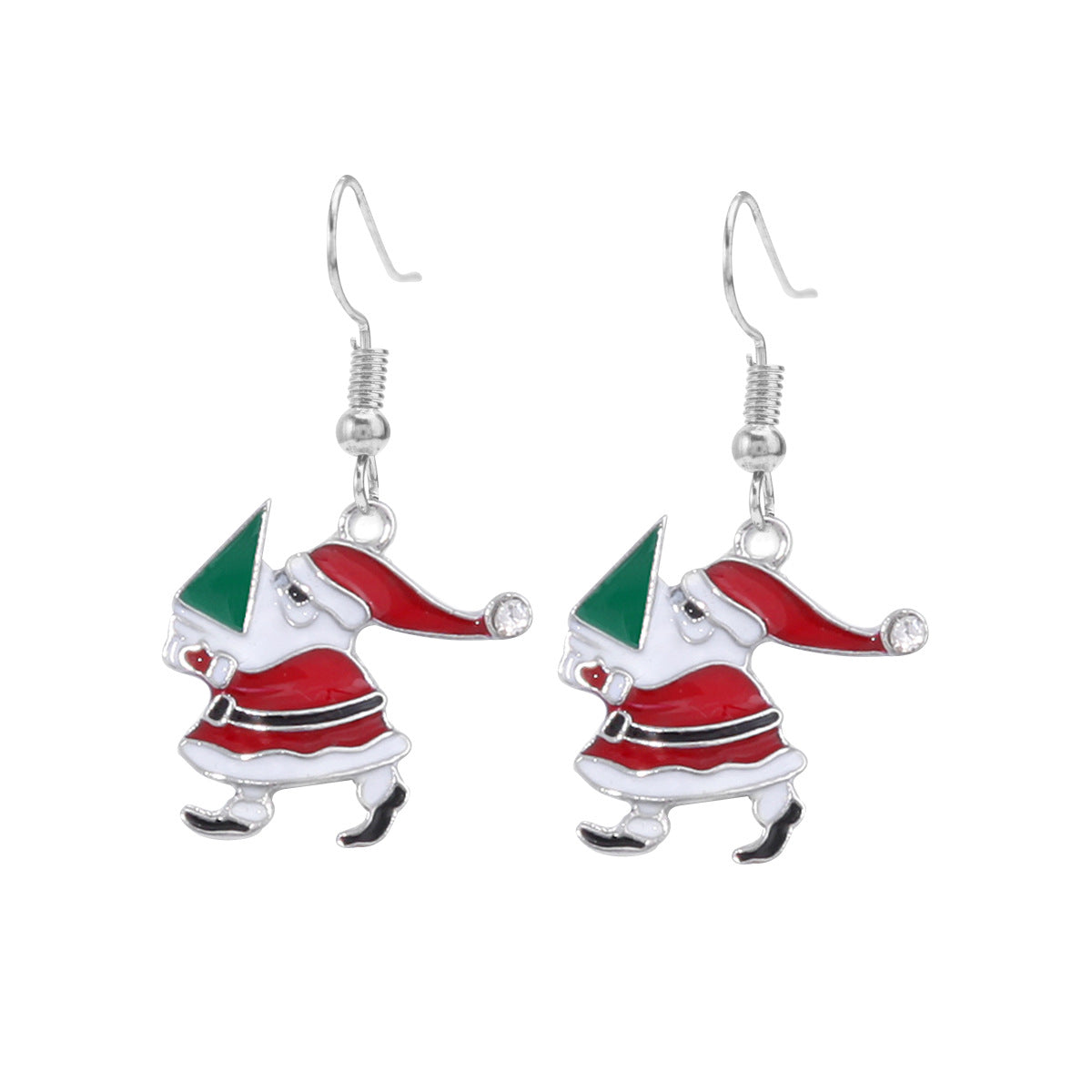 Wholesale Christmas Series Fashion Alloy Christmas Tree Old Man Bell Elk Candy Cane Earrings