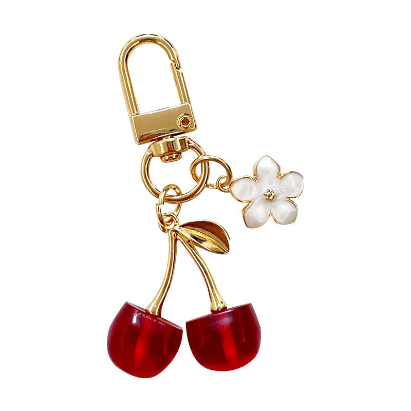 Wholesale Cherry Cute Red Fruit Metal Keychain