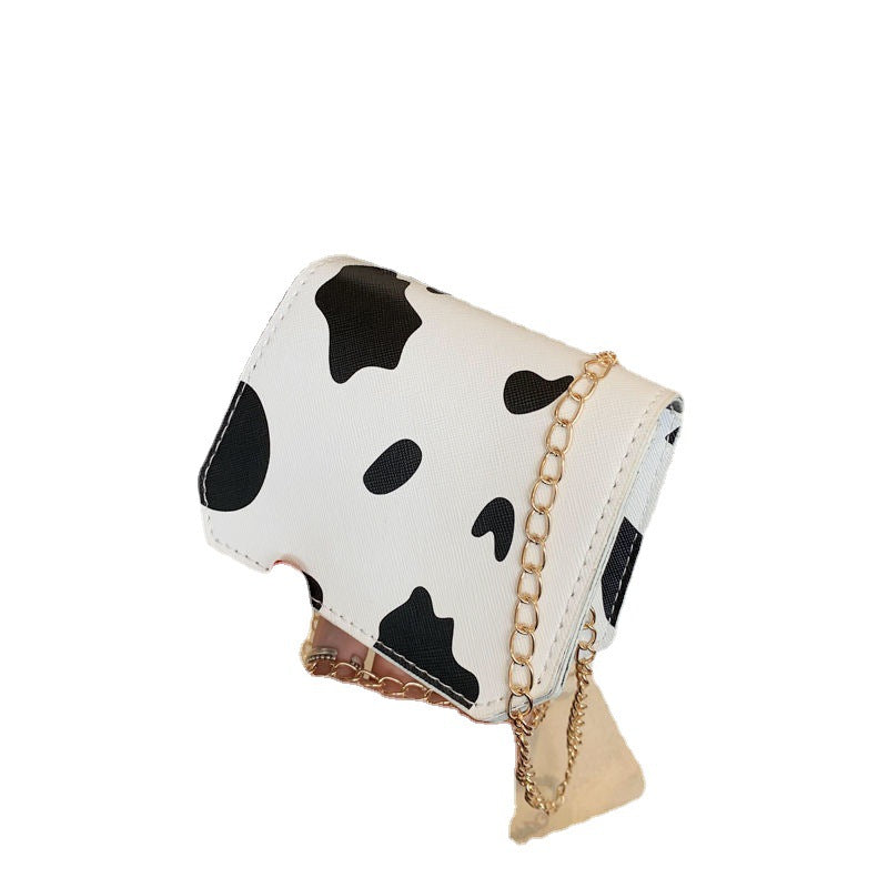 Wholesale PU Cow Pattern Bag Mini Bag One Shoulder Messenger Chain Bag