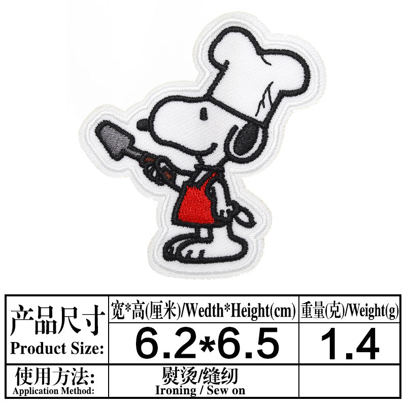 Wholesale embroidered cloth stickers cute cartoon patch five-pointed star puppy bag shoes decorative decals OLY Exclusive