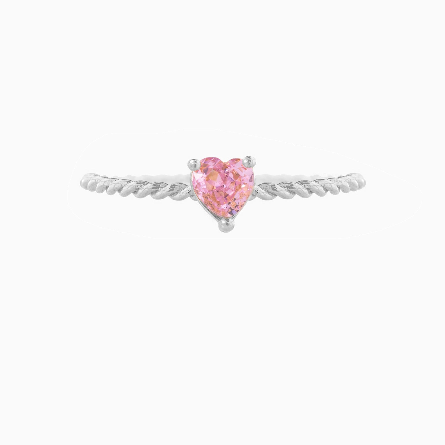 Wholesale Pink gemstone heart set diamond ring