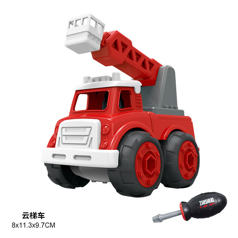 Wholesale Disassembly and Assembly Fire Truck DIY Children's Puzzle Early Education Water Spray Model Toy