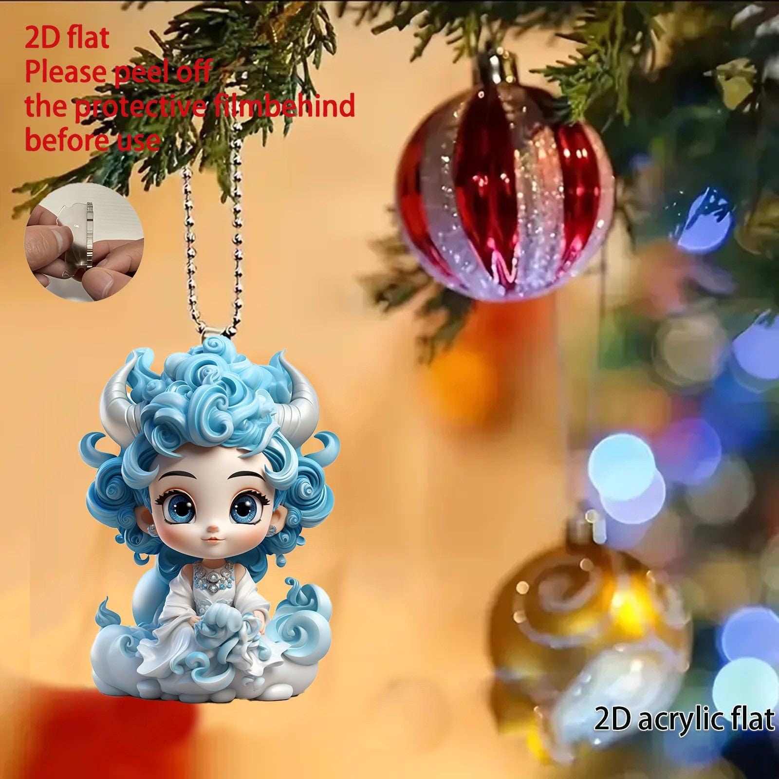 Wholesale Acrylic 2D Dragon Little Girl Pendant