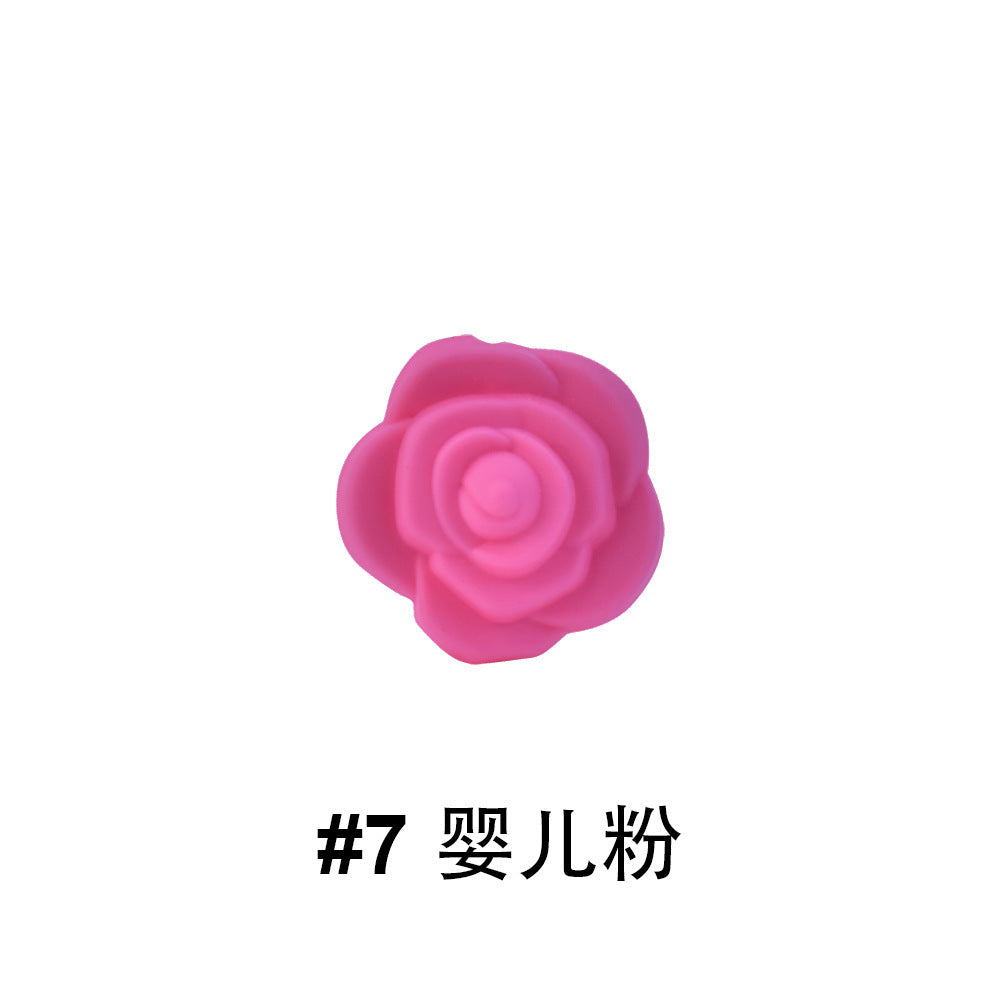 Cuentas de rosas de silicona de 50 piezas al por mayor