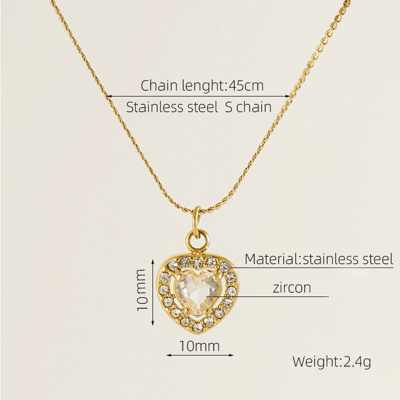 Wholesale Diamond Heart Inlaid Zirconia High-end Luxury Necklaces