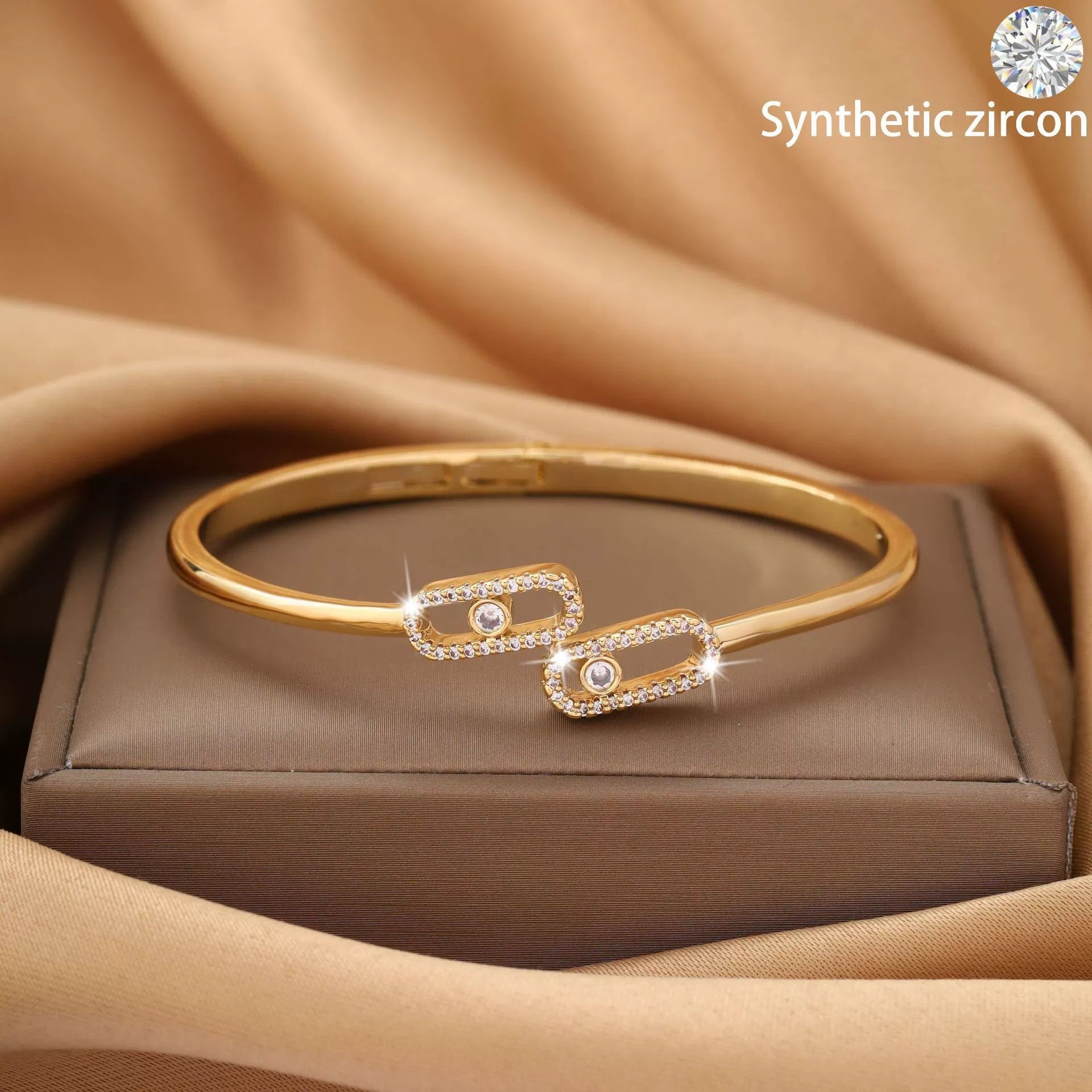 Wholesale Nail copper micro inlaid zircon open bracelet