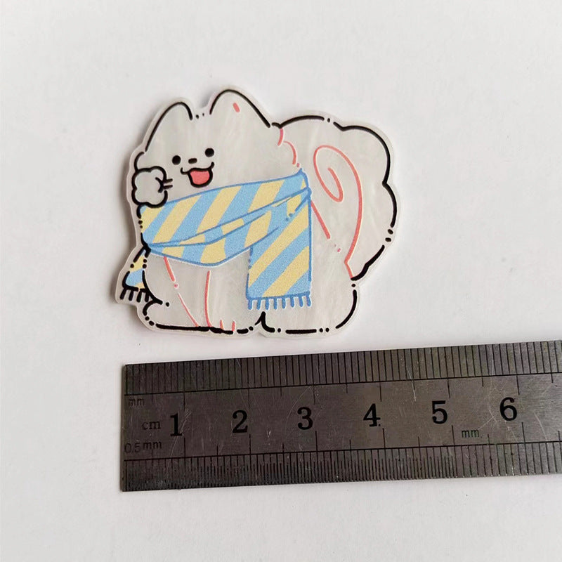 Wholesale  10pcs Illustration Style Cat Acrylic Accessories