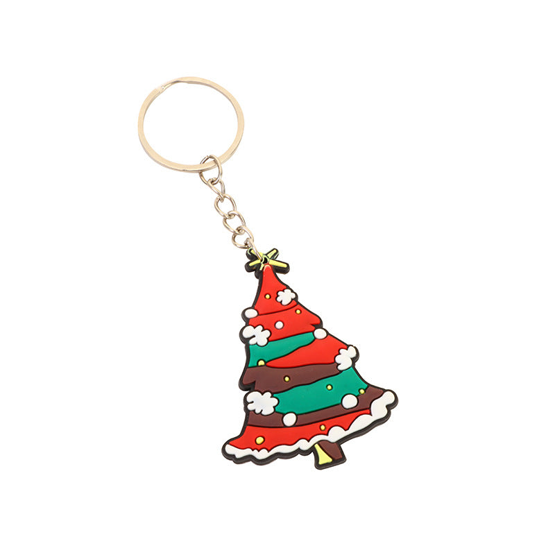 Wholesale 50pcs PVC Double-sided Christmas Keychain