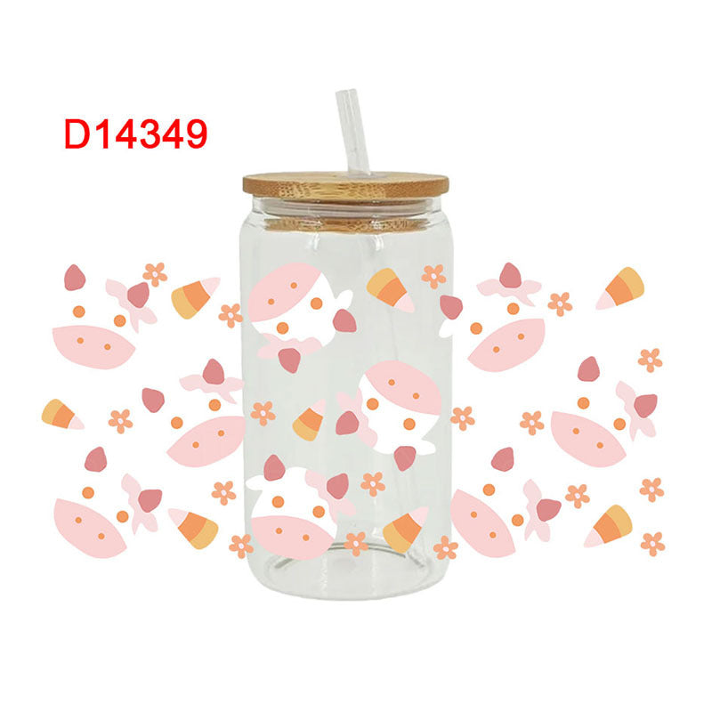 Wholesale Black and white cartoon calf  16oz Cup UV DTF Wraps