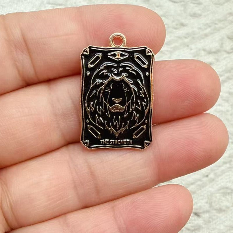 Wholesale Retro Tarot Card Pendant Charms White Zinc Alloy DIY Jewelry Accessory For Necklace Earrings Keychain For Resale