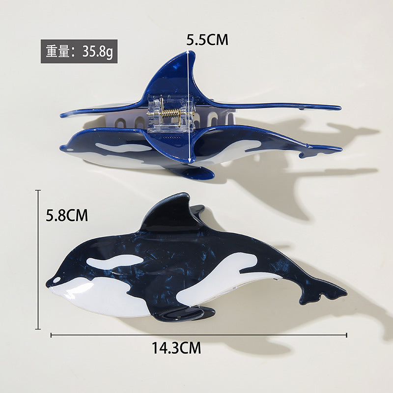 Wholesale Trendy Ocean Animal Hair Claw Clips Shark Whale Octopus Koi Design Large PVC Gripper Everyday Hair Accessory For Boutique Resale
