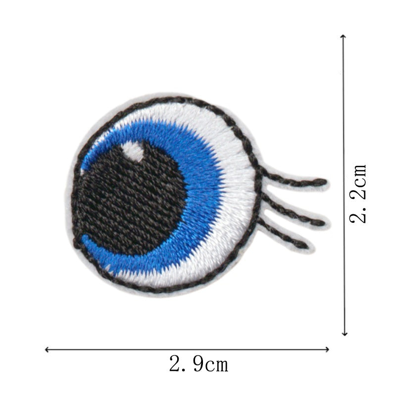Wholesale Embroidered Cartoon Eye Patches Iron On DIY Decorative Accent For Towels Clothing Craft Supply