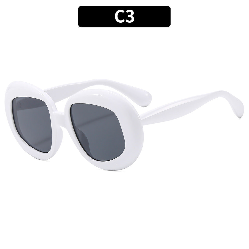 Wholesale PC Oval Retro Flat Mirror Sunglasses