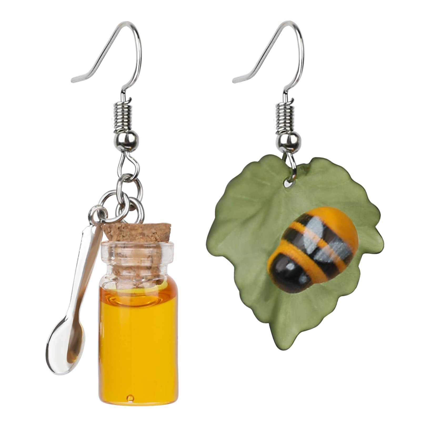 Wholesale 5pcs Creative Simulation Honey Transparent Bottle Earrings